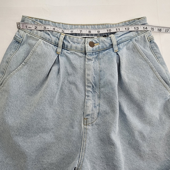 ROTATE By Birger Christensen High Rise Light Blue Denim Shorts - Picture 10 of 15